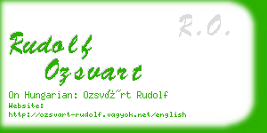 rudolf ozsvart business card